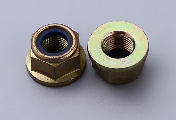 What is a hexagonal nut with flange and its function?